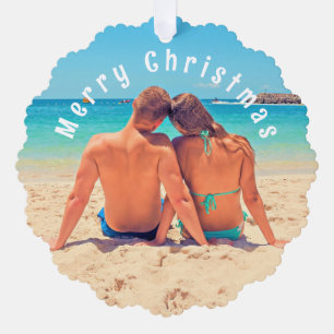 Custom Foto Weihnachtsschmuckkarte Ornament Karte