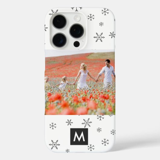 Custom Foto Weihnachtsschneeflocken Monogram Case-Mate iPhone Hülle (Rückseite)