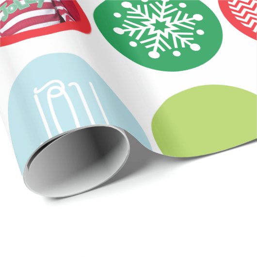 Custom Foto Weihnachtsstecke Geschenkwrap Geschenkpapier (Rolleneckpunkt)