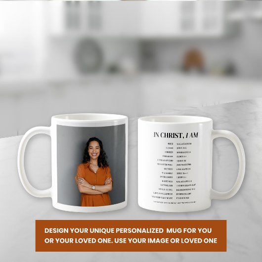 Custom Foto Wer ich bin in Christ Christlich Tee Kaffeetasse