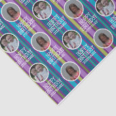 Custom Foto Whimsical & Colorful Birthday Streifen Seidenpapier (Ausschnitt)
