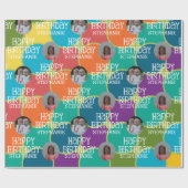 Custom Foto Whimsical und bunt Geburtstag Geschenkpapier (Flach)