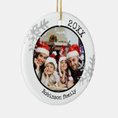 Custom Foto White Snowflake Keramik Ornament (Rechts)