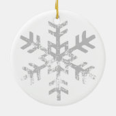 Custom Foto White Snowflake Keramik Ornament (Hinten)