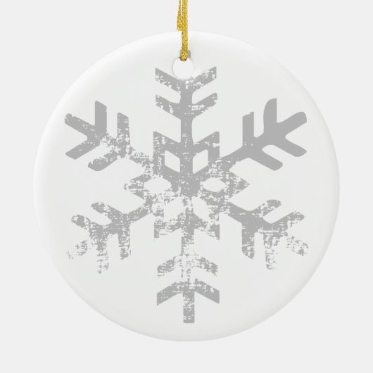 Custom Foto White Snowflake Keramik Ornament (Hinten)