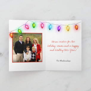 Custom Foto White Tree Ornament Vintag Lights Feiertagskarte