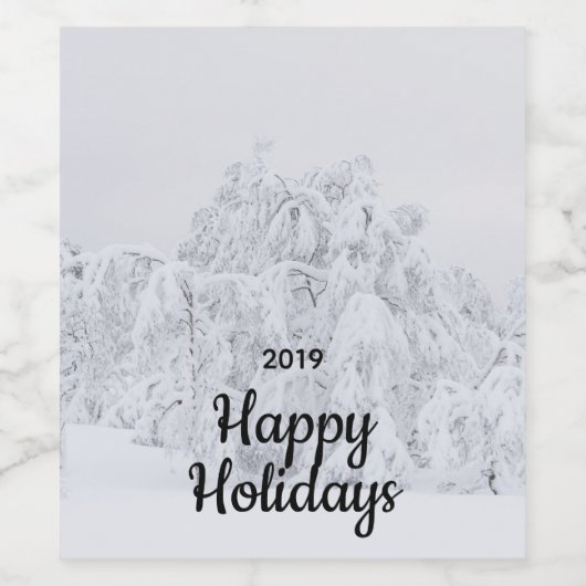 Custom Foto Winter Weihnachten Weinetikett (Einzelnes Label)