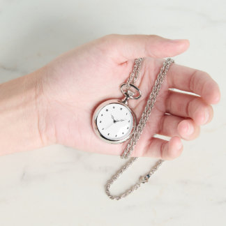 Custom Foto Women's Silver Necklace Watch Armbanduhr