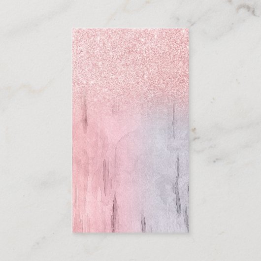 Custom Foto Wooden Glitz Sparkle Pink Vielen Dank Begleitkarte (Rückseite)