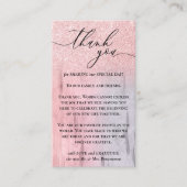 Custom Foto Wooden Glitz Sparkle Pink Vielen Dank Begleitkarte (Vorderseite)