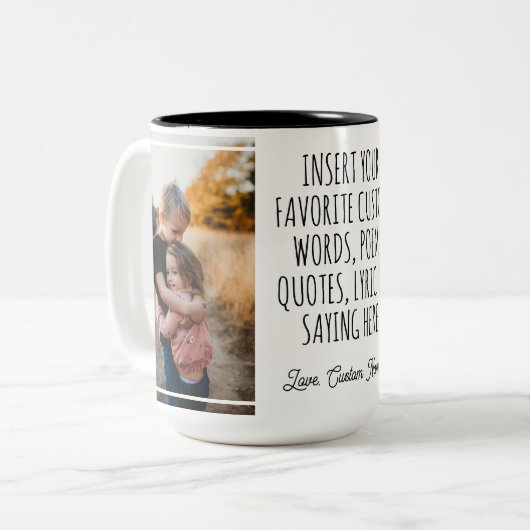 Custom Foto & Words Tasse, Geschenk für sie und Ih Zweifarbige Tasse (Vorderseite Links)