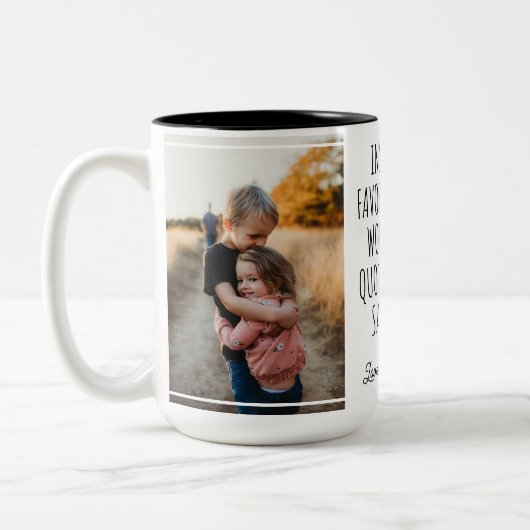 Custom Foto & Words Tasse, Geschenk für sie und Ih Zweifarbige Tasse (Links)