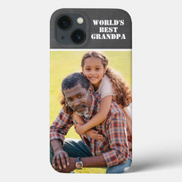 Custom Foto World's Best Grandpa Modern Gray Case-Mate iPhone Hülle