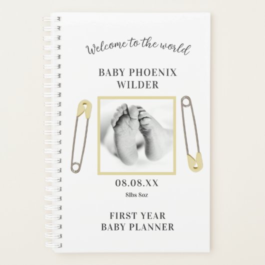 Custom Foto Yellow Baby's First Year Planner Planer (Vorderseite)