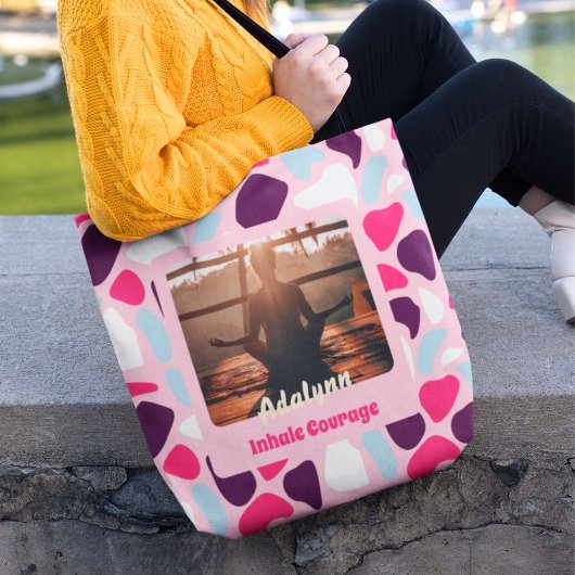 Custom Foto Yogo Lover Teacher Mama Frauen Geschen Tasche