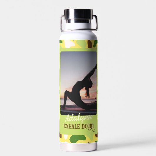 Custom Foto Yogo Lover Teacher Mama Frauen Geschen Trinkflasche (Rückseite)
