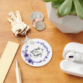 Custom Foto "You make Me Happy" Schlüsselanhänger