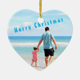 Custom Foto Your Own Design Best Vater Weihnachten Keramik Ornament