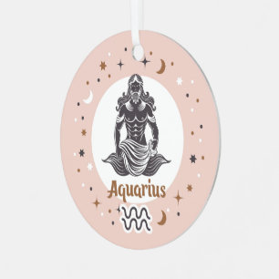 Custom Foto Zodiac Sign Aquarius Ornament Aus Metall