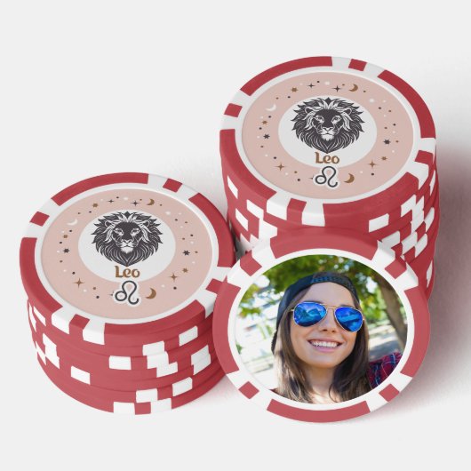 Custom Foto Zodiac Sign Leo Pokerchips (Stapel)
