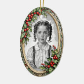 Custom Foto zweiseitig heilige gerahmte Weihnachte Keramik Ornament (Links)