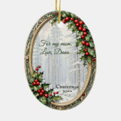 Custom Foto zweiseitig heilige gerahmte Weihnachte Keramik Ornament (Hinten)