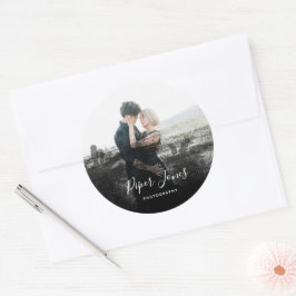 Custom Fotografy Black Abstrakt Fotograf Cla Runder Aufkleber