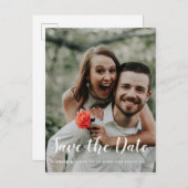 Custom Fotoromantic modern Save the Date Ankündigungspostkarte (Vorne/Hinten)