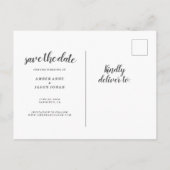 Custom Fotoromantic modern Save the Date Ankündigungspostkarte (Rückseite)