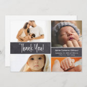 Custom Fotos Chalkboard Geburtsdatum Kinderdusche Dankeskarte (Vorne/Hinten)