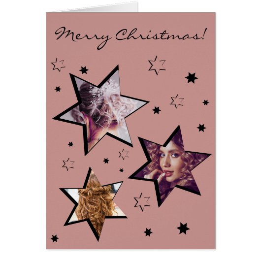 Custom Fotos Friseur Stary Christmas Card (Vorne)