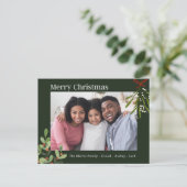 Custom Fotos Frohe Weihnachts-Foto Postkarte (Stehend Vorderseite)