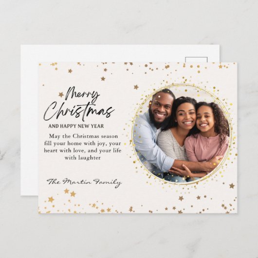 Custom Fotos Frohe Weihnachts-Foto Postkarte (Vorne/Hinten)