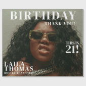 Custom Fotos Geburtstagsparty Magazine Cover Geschenkpapier (Flach)