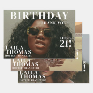 Custom Fotos Geburtstagsparty Magazine Cover Geschenkpapier Set