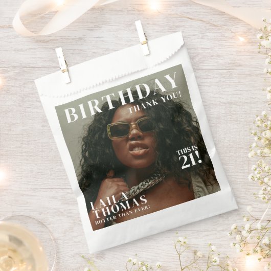 Custom Fotos Geburtstagsparty Magazine Cover Geschenktütchen (Ausgeschnitten)