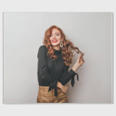 Custom Fotos Party Selfie Picture Fotografie Geschenkpapier (Flach)