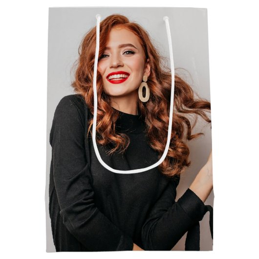 Custom Fotos Party Selfie Picture Fotografie Mittlere Geschenktüte (Rückseite)