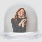 Custom Fotos Party Selfie Picture Fotografie Schneekugeln (Rückseite)