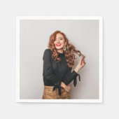 Custom Fotos Party Selfie Picture Fotografie Serviette (Vorderseite)