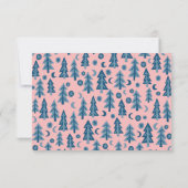 CUSTOM FOTOS Retro Pine Trees Weihnachtskarte (Rückseite)