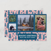 CUSTOM FOTOS Retro Pine Trees Weihnachtskarte (Vorne/Hinten)