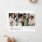 Custom Fotos Wedding Dankeschön Card Mitteilungskarte (Vorderseite/Rückseite Beispiel)