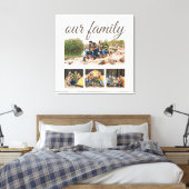 Custom Four Family Foto Collage Elegantes Skript Leinwanddruck (Insitu (Schlafzimmer))