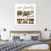 Custom Four Family Foto Collage Elegantes Skript Leinwanddruck (Insitu (Schlafzimmer))