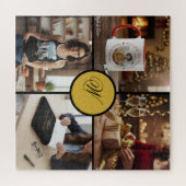Custom Four Photo Monogram Design Perfect Puzzle (Horizontal)