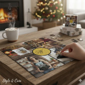 Custom Four Photo Monogram Design Perfect Puzzle
