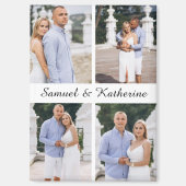 Custom Four Photo Romantic Keepsake with Names Magnet (Vorderseite)