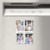 Custom Four Photo Romantic Keepsake with Names Magnet (In Situ (Geschirrspüler))