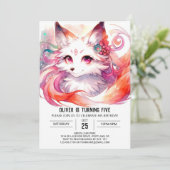 Custom Fox Birthday Einladung (Stehend Vorderseite)
